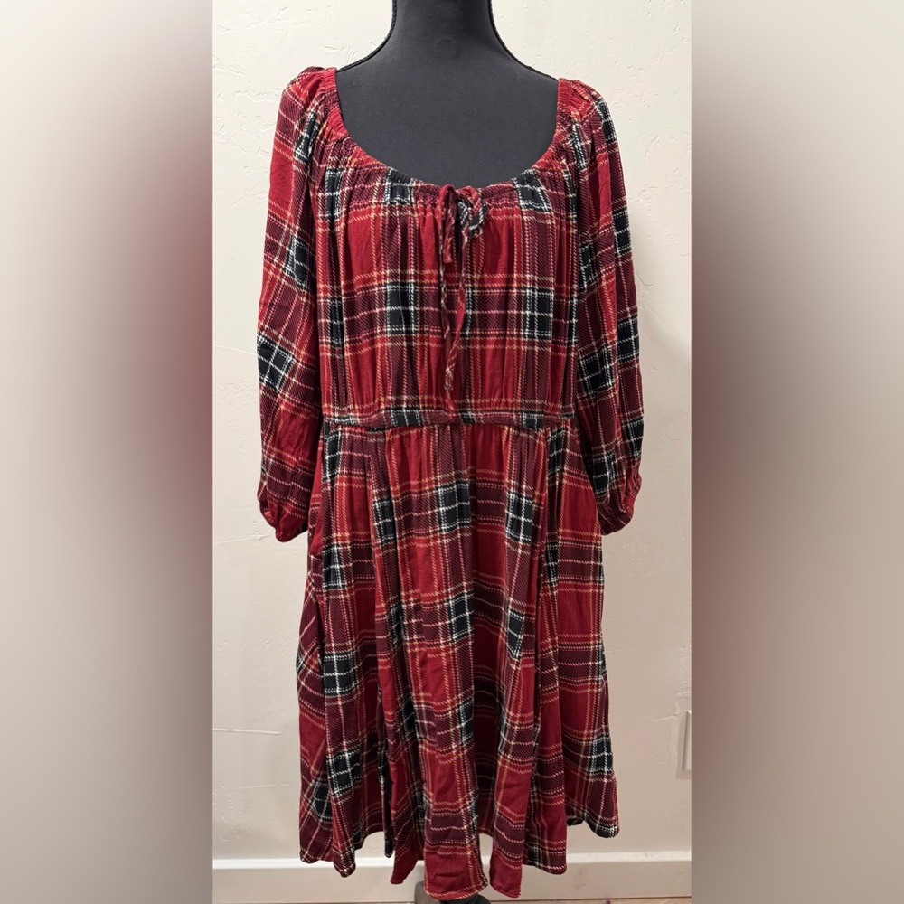 Torrid Plaid Red and Black Women's Dress